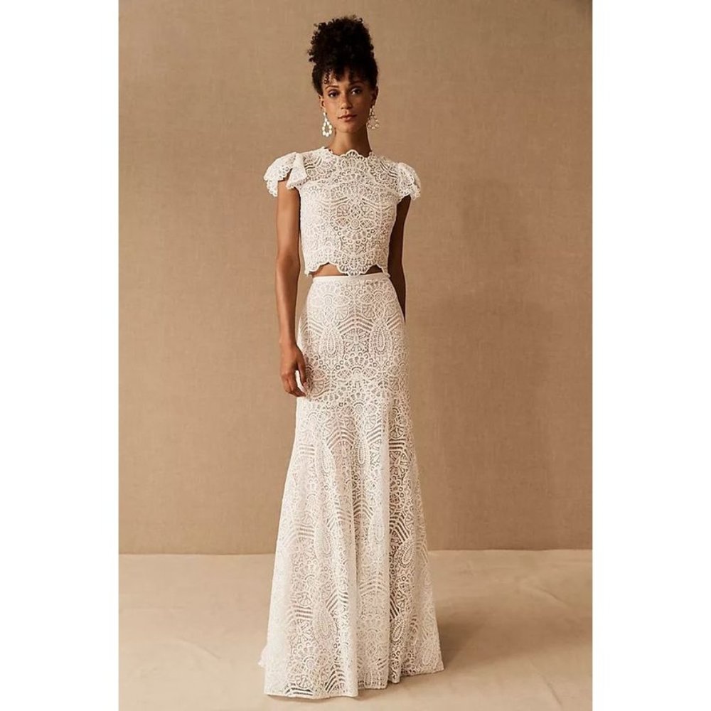 BHLDN Willowby Sariah Wedding Skirt Size 14 Lace NEW
